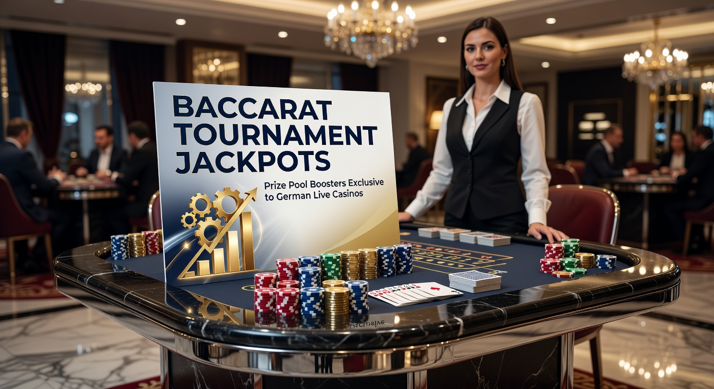 Live-Baccarat-Turnier mit aufsteigendem Jackpot-Display in einem deutschen Online-Casino, Spieler am Tisch mit aufregender Atmosphäre