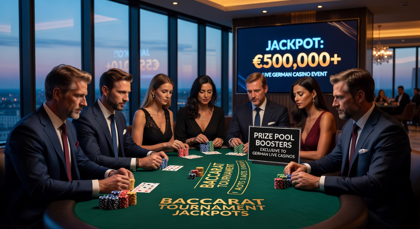 Detaillierte Grafik eines Baccarat-Turnier-Leaderboards mit Prize-Pool-Wachstumskurve und Top-Spielern in einem deutschen Casino-Interface