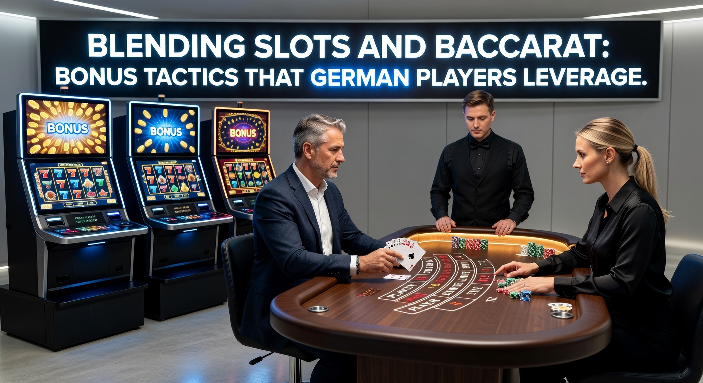 Deutsche Spieler am Tablet: Slots und Baccarat mit Bonus-Überlagerung auf dem Bildschirm, typische Casino-App im Vordergrund