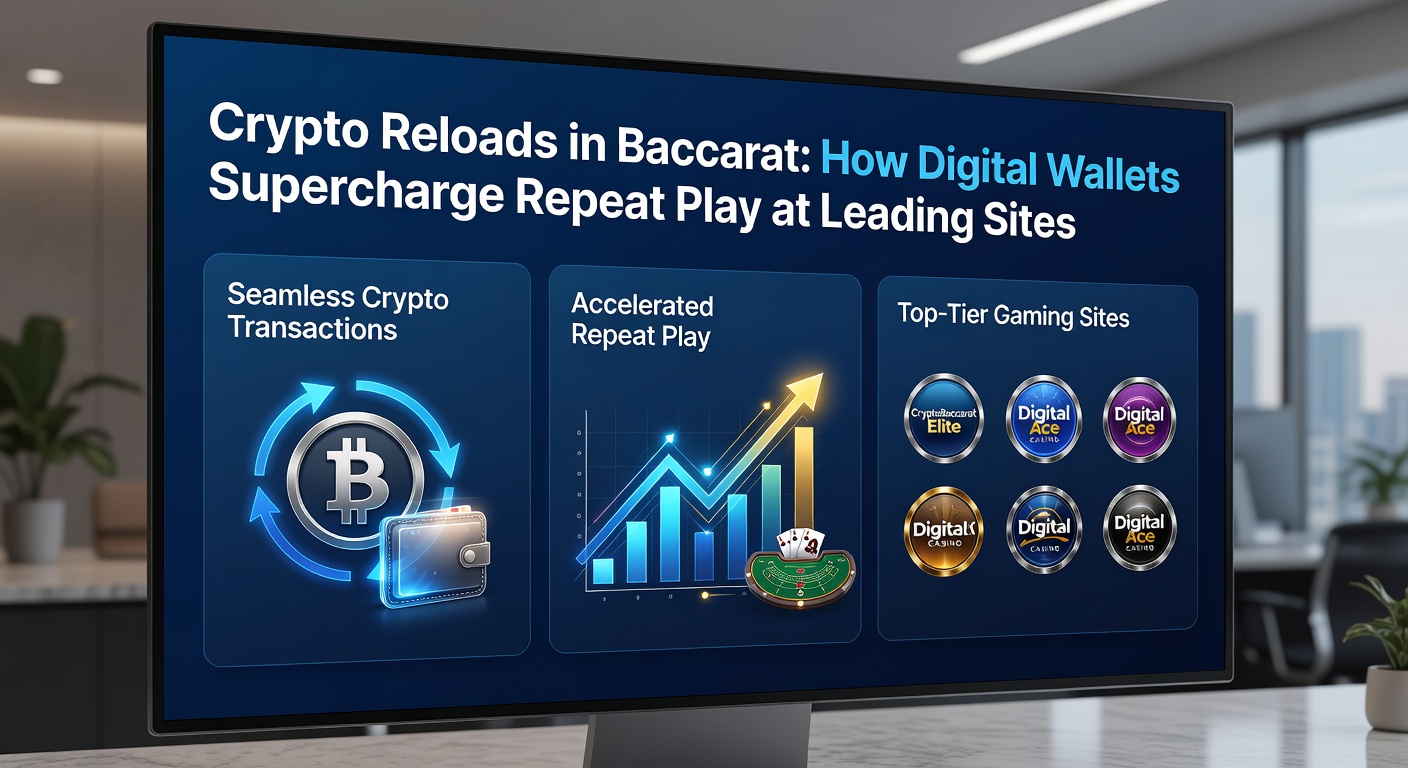 Detaillierte Darstellung eines Smartphones mit geöffneter Crypto-Wallet-App neben einem Baccarat-Live-Stream, Reload-Bonus-Pop-up sichtbar