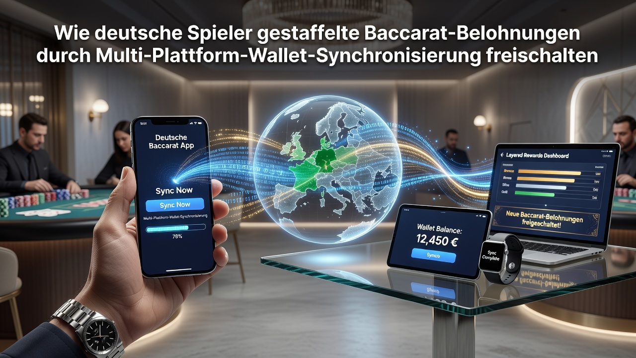 Darstellung von gestaffelten Belohnungen und Wallet-Integrationen in einem Baccarat-Umfeld