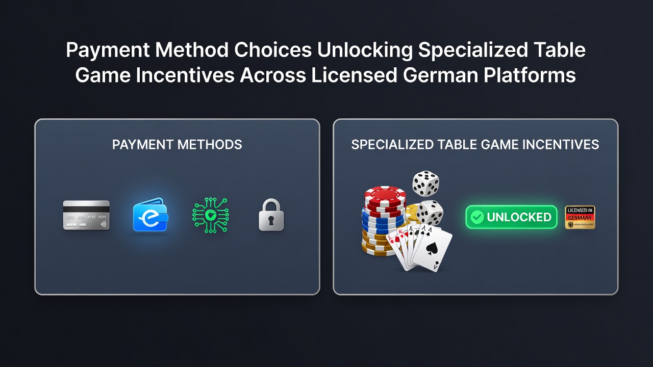 Beispielhafte Darstellung von E-Wallet-Integrationen und Tischspiel-Boni