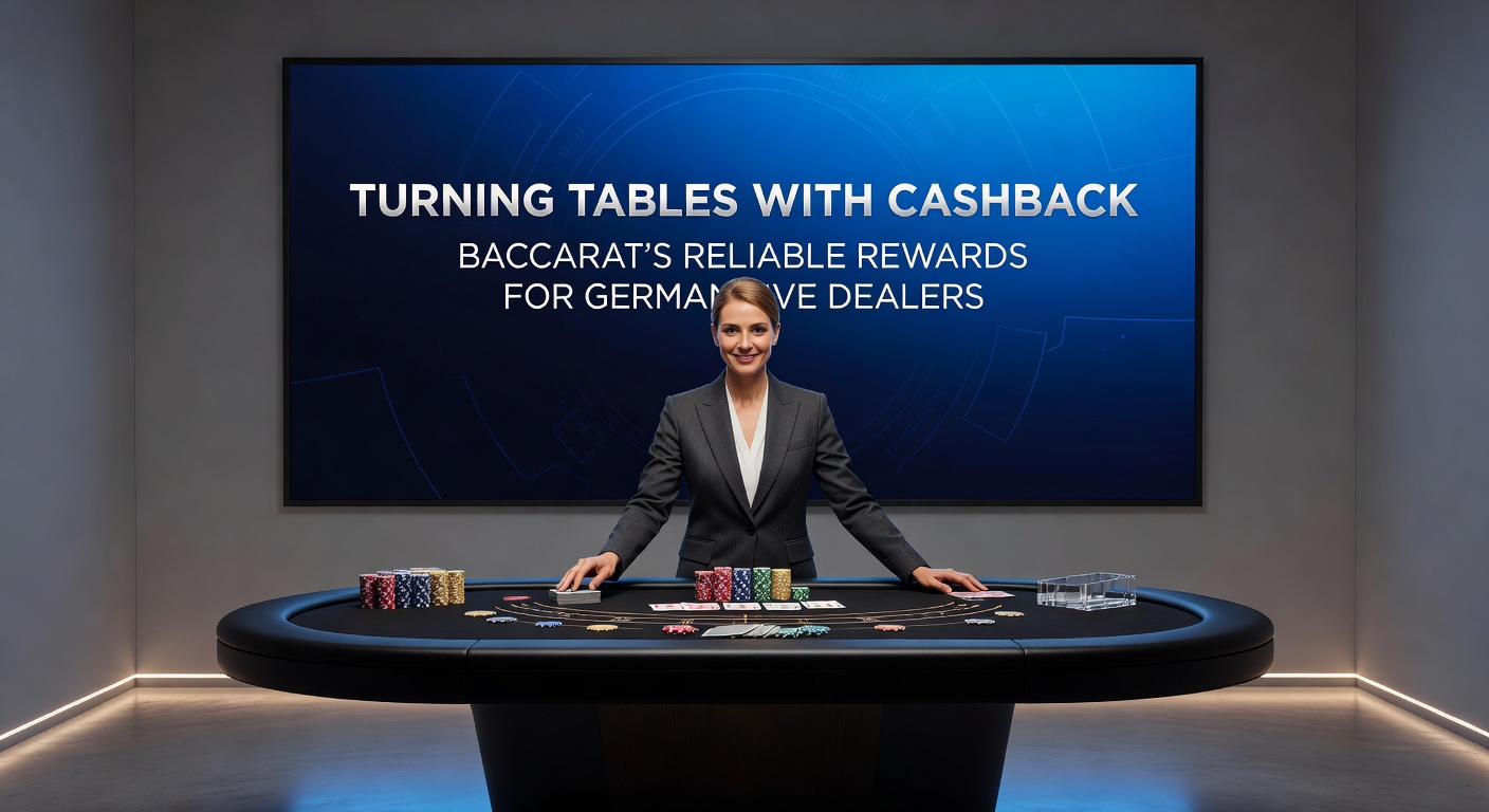 Deutscher Live-Dealer am Baccarat-Tisch, Cashback-Berechnung auf dem Bildschirm sichtbar